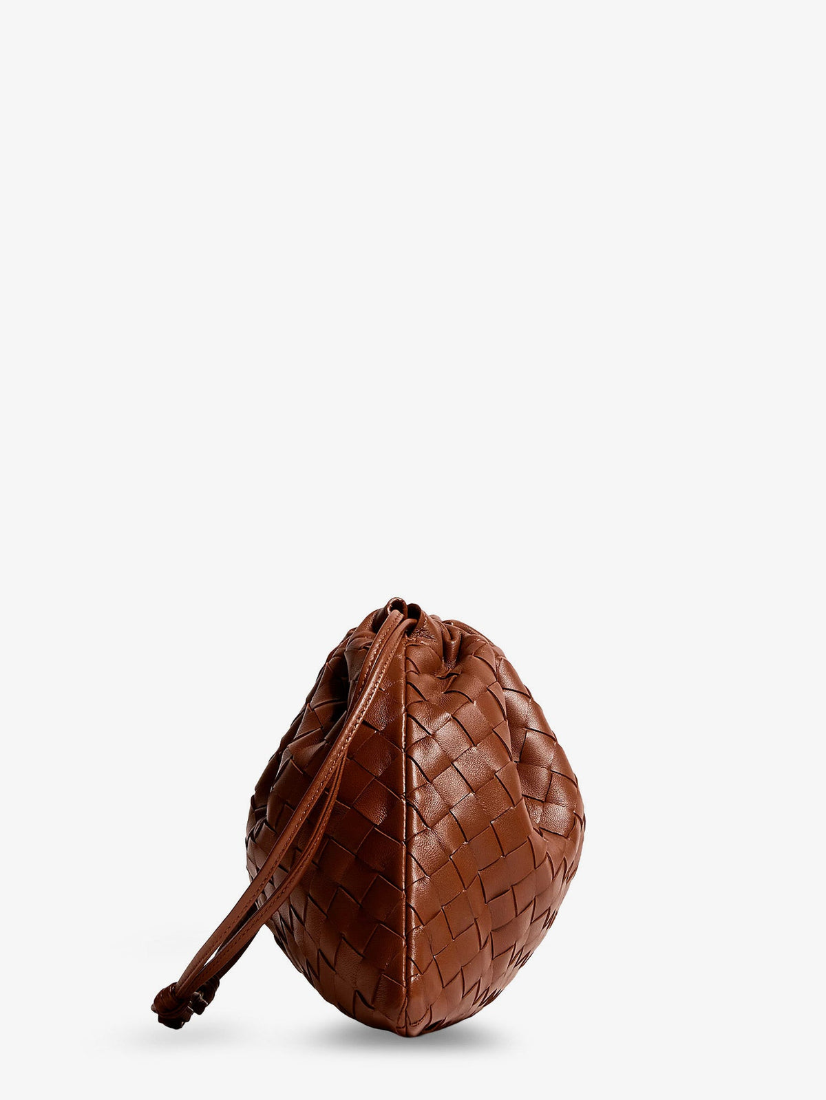 Bottega Veneta Medium Dustbag leather clutch bag with Intrecciato effect - Tannin-Gold