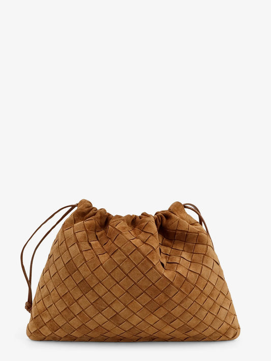 Bottega Veneta Medium Dustbag Leather Clutch Bag With Woven Effect
