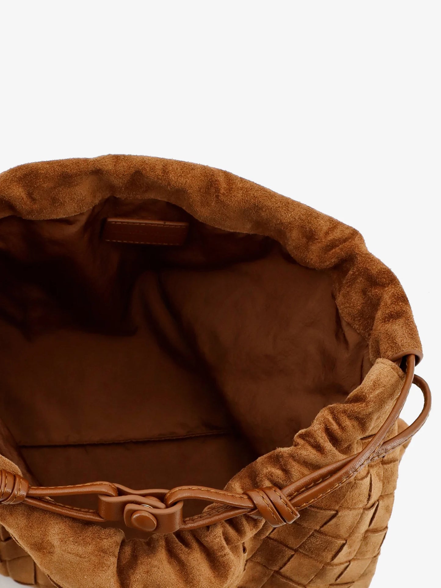 BOTTEGA VENETA - Medium Dustbag in suede with Intrecciato effect