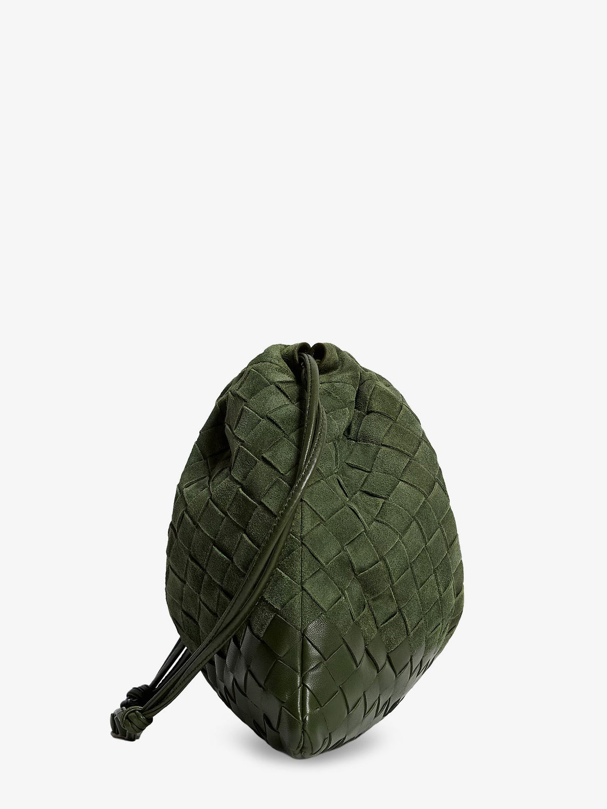 Bottega Veneta Suede Dustbag with Intrecciato motif - Green Tweed-Gold