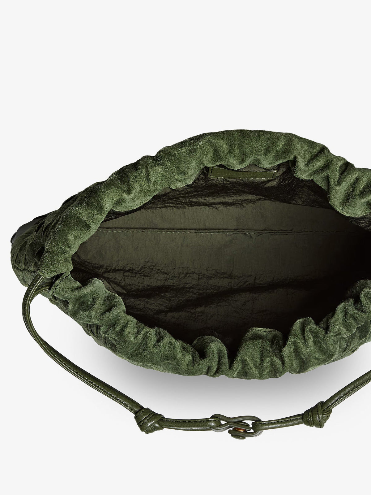 Bottega Veneta Suede Dustbag with Intrecciato motif - Green Tweed-Gold