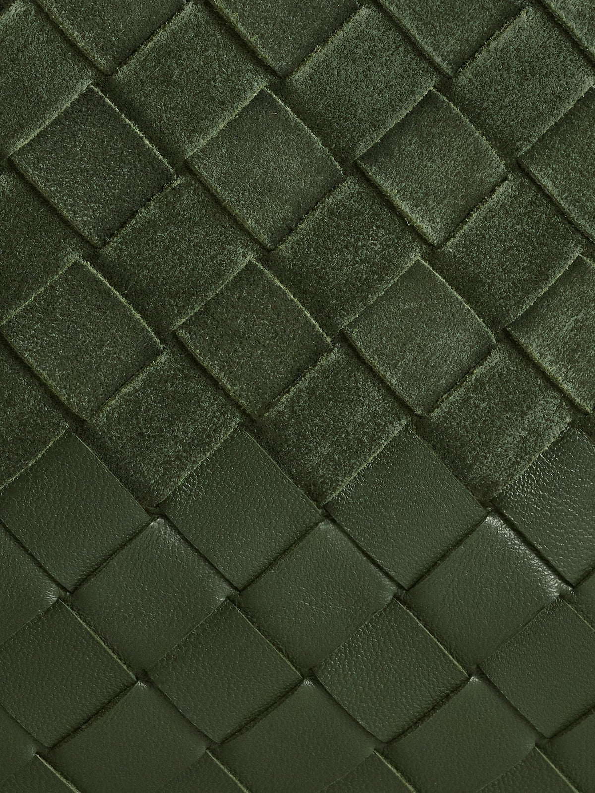 Bottega Veneta Suede Dustbag with Intrecciato motif - Green Tweed-Gold