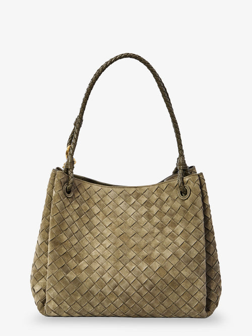 Bottega Veneta Parachute Large suede shoulder bag - Cypress