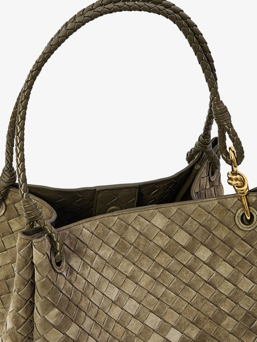 Bottega Veneta Parachute Large suede shoulder bag - Cypress