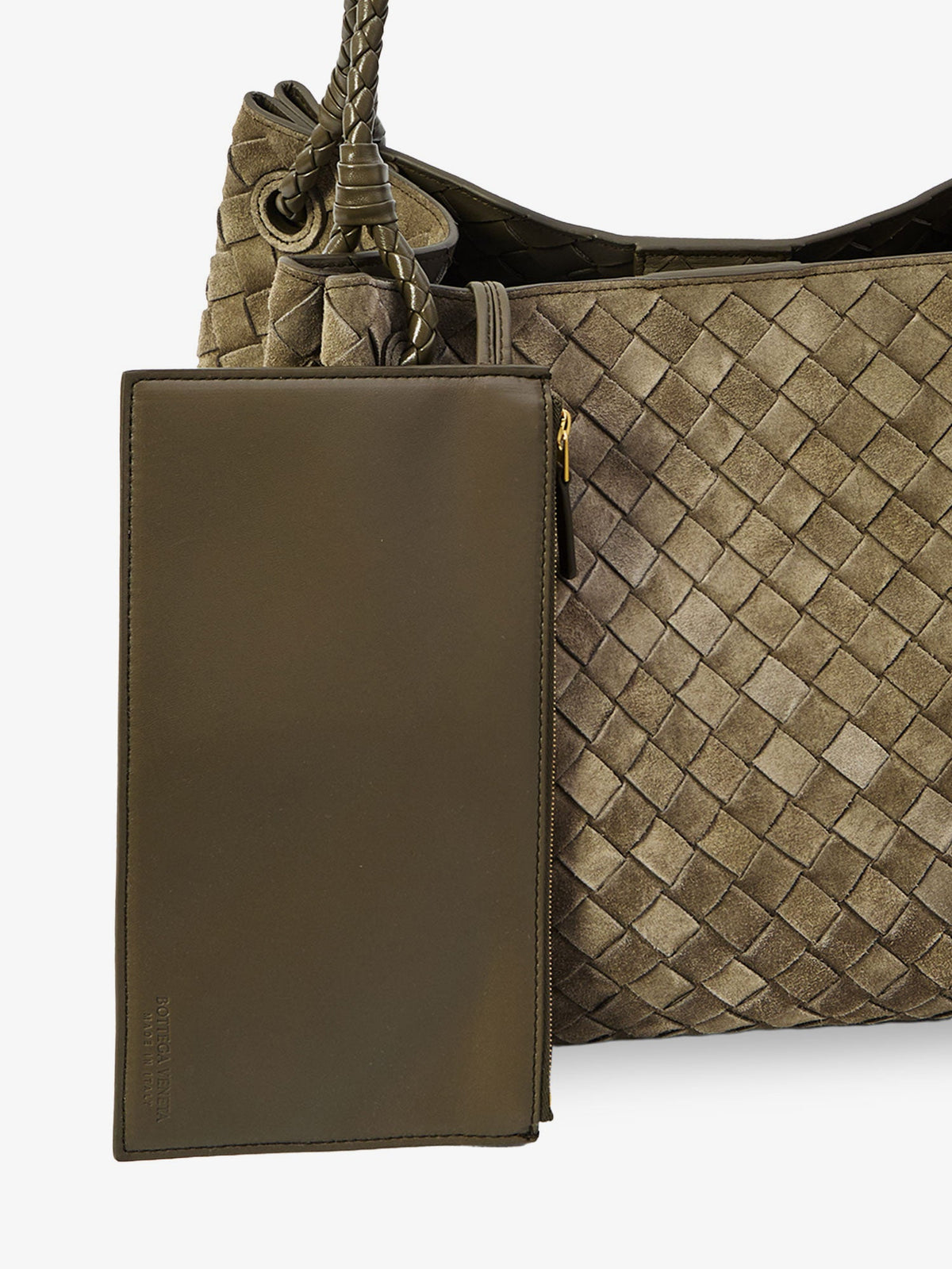 Bottega Veneta Parachute Large suede shoulder bag - Cypress