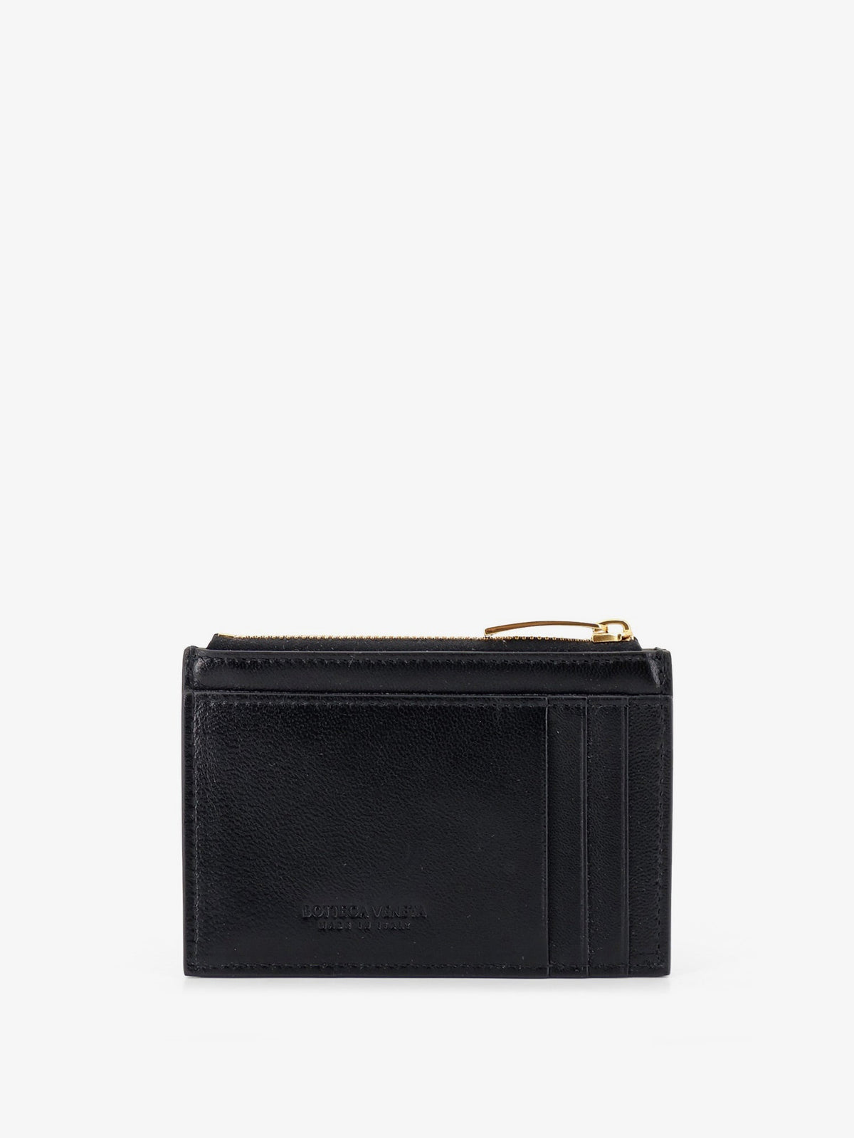 Bottega Veneta Leather card holder with Intrecciato motif - Black