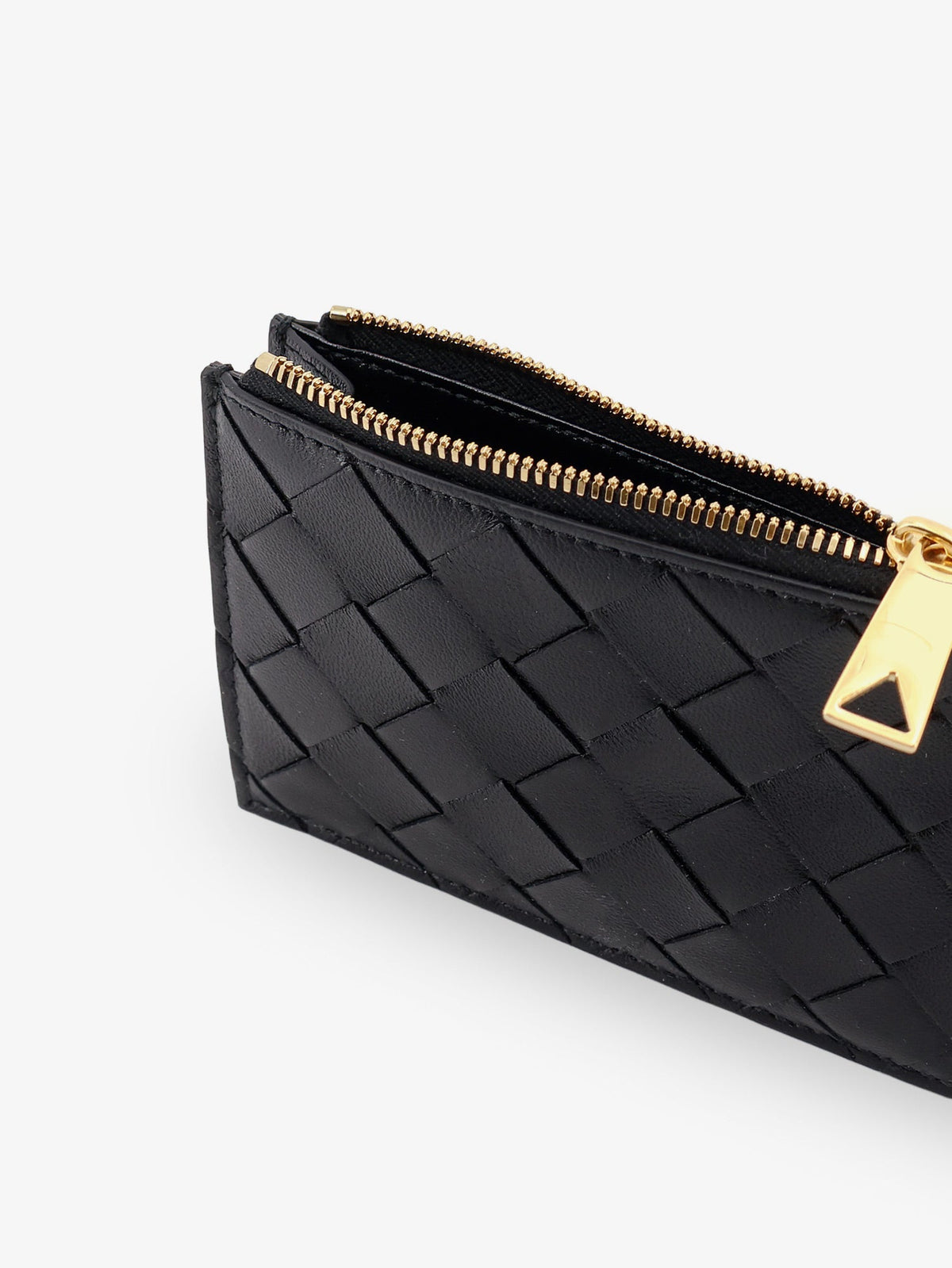 Bottega Veneta Leather card holder with Intrecciato motif - Black