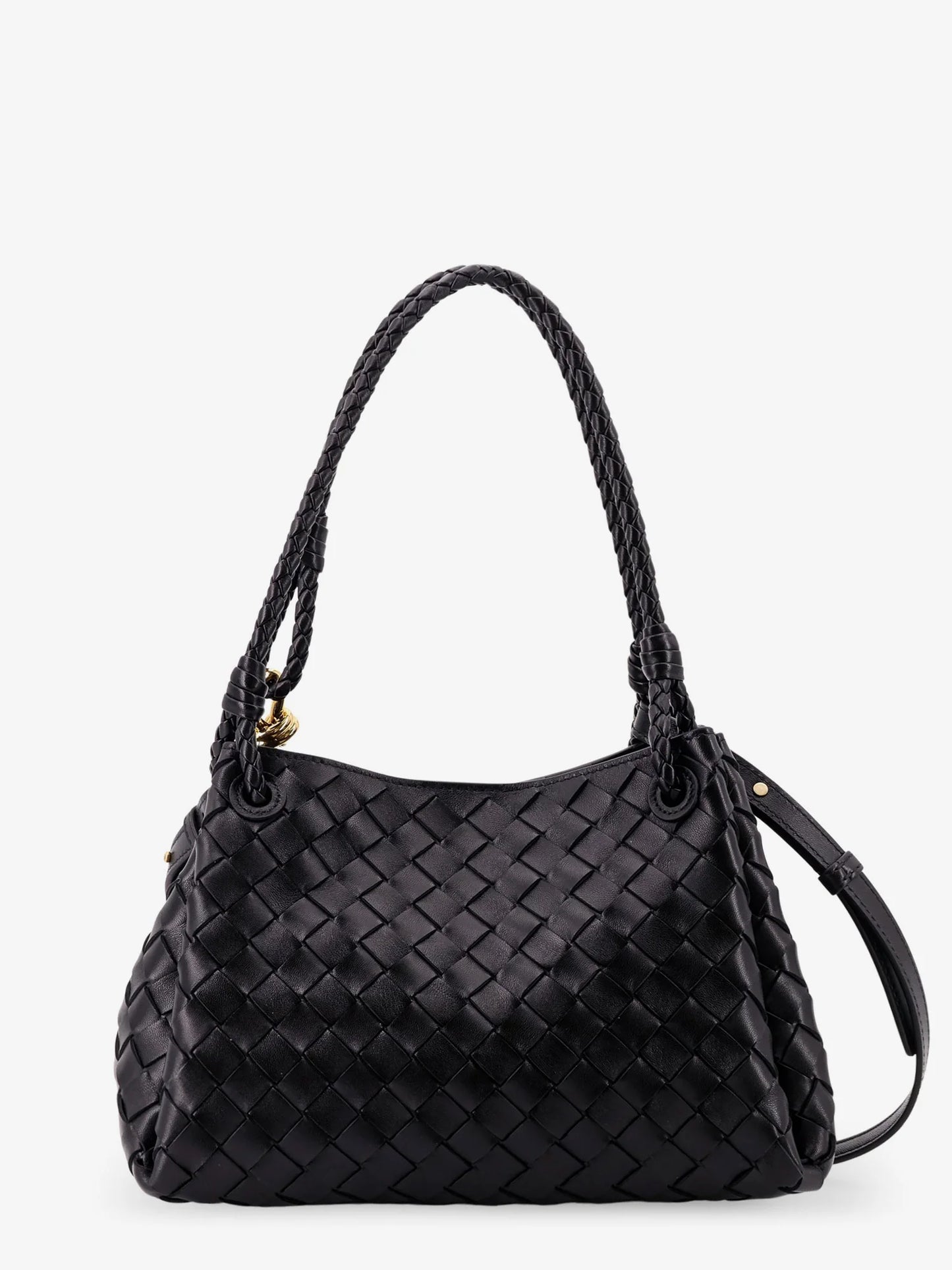 BOTTEGA VENETA - Parachute leather shoulder bag with Intrecciato motif and Knot detail