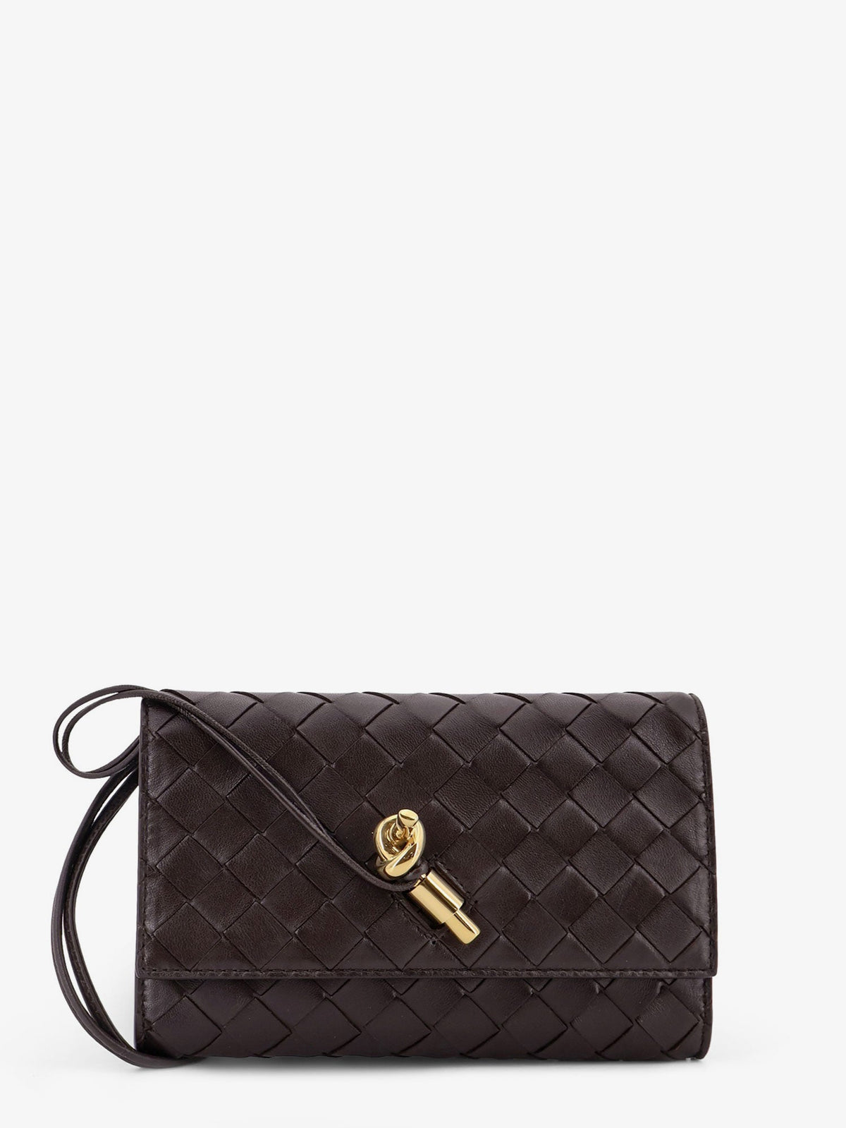 Bottega Veneta Andiamo crossbody bag with Intrecciato pattern - Fondant-M Brass