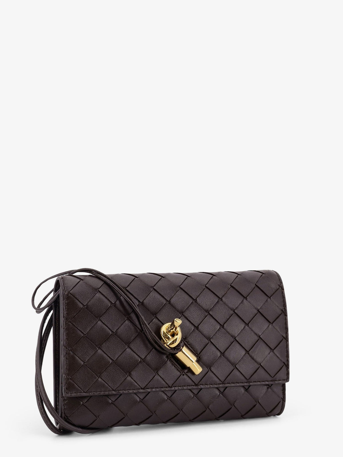 Bottega Veneta Andiamo crossbody bag with Intrecciato pattern - Fondant-M Brass