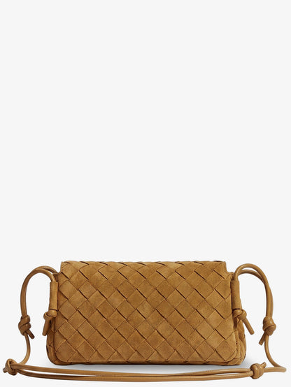 Bottega Veneta Notturno suede pouch - Amber-Gold