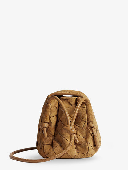 Bottega Veneta Notturno suede pouch - Amber-Gold