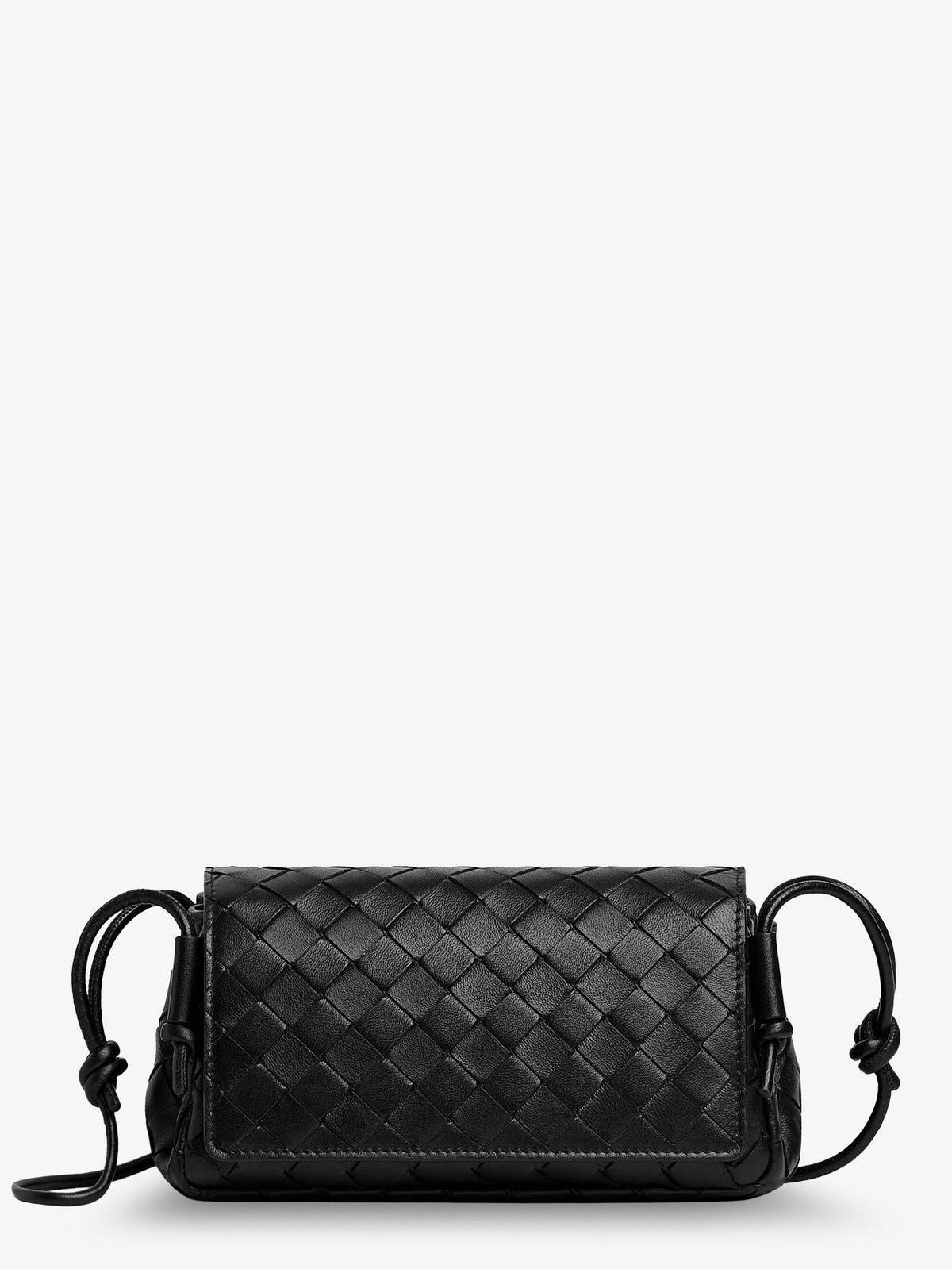 Bottega Veneta Notturno clutch bag with leather shoulder strap - Black-Gold
