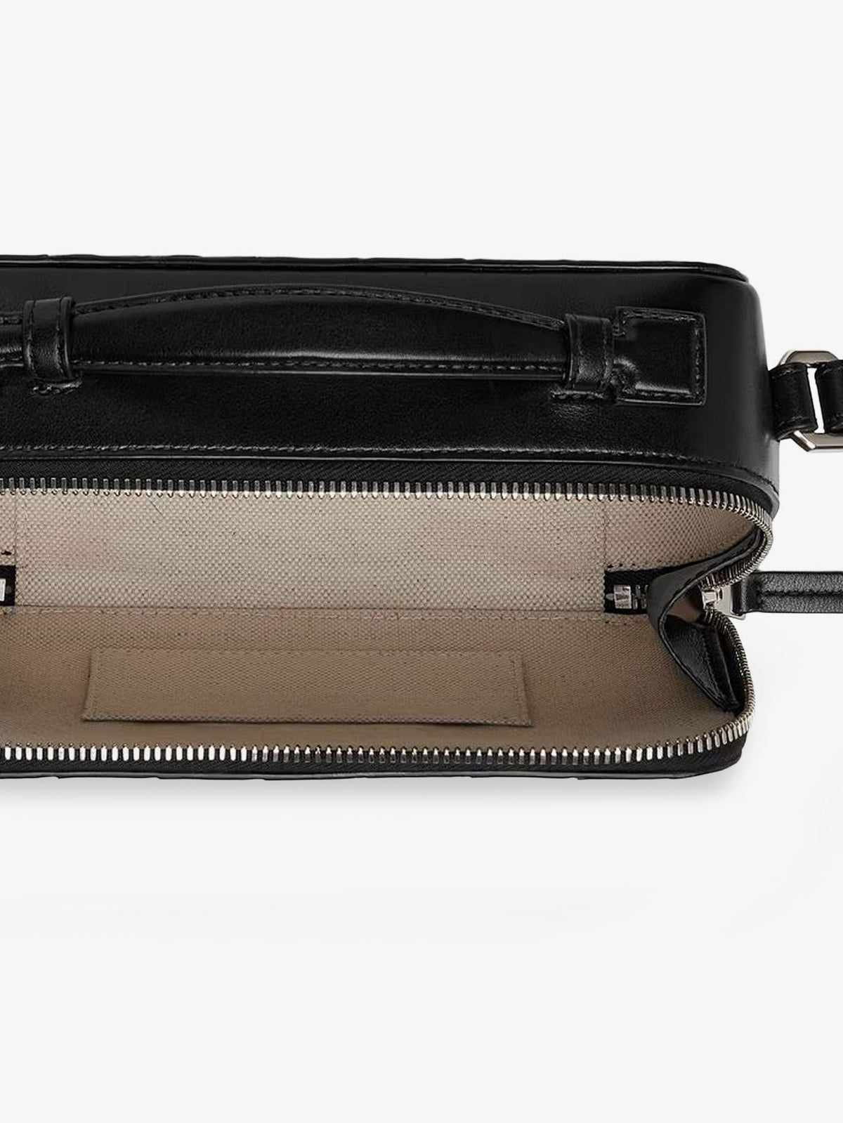 Bottega Veneta Leather clutch bag with Intrecciato motif - Black-Silver