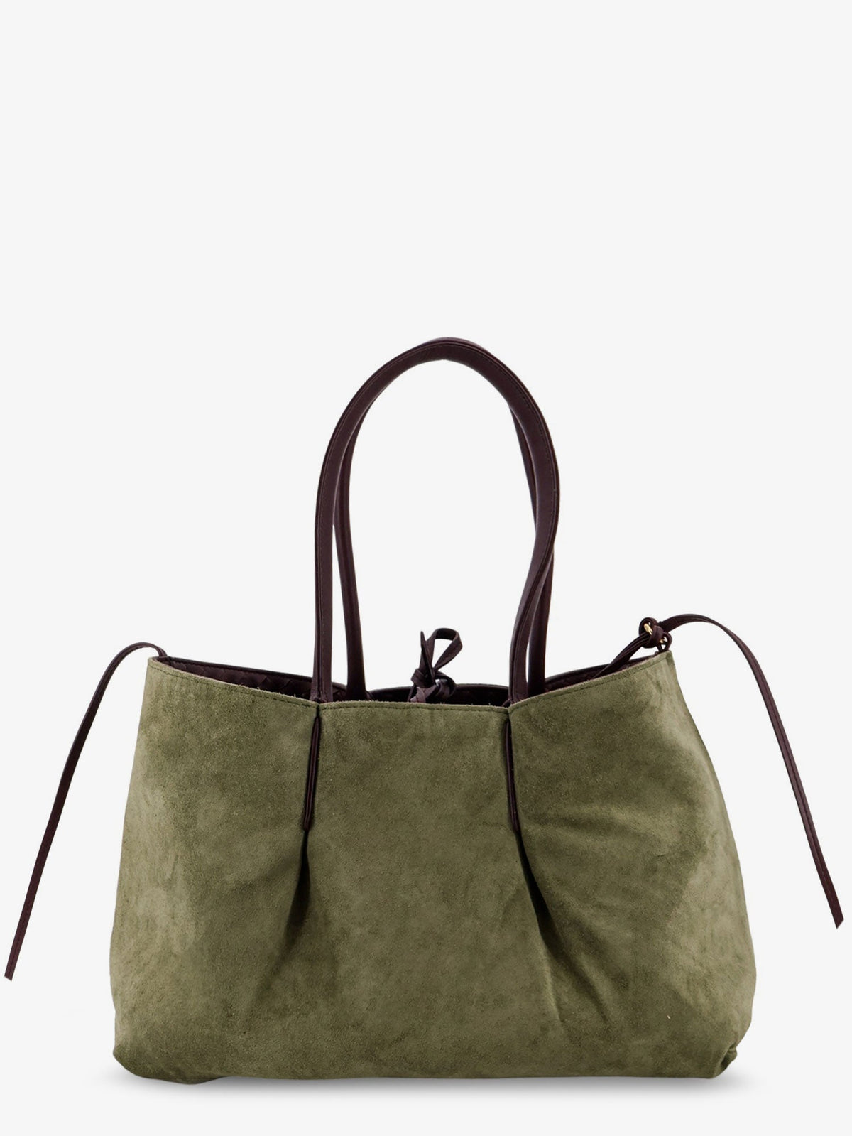 Bottega Veneta Pinacoteca leather handbag with Intrecciato motif - Dark Barolo/Pick-M B