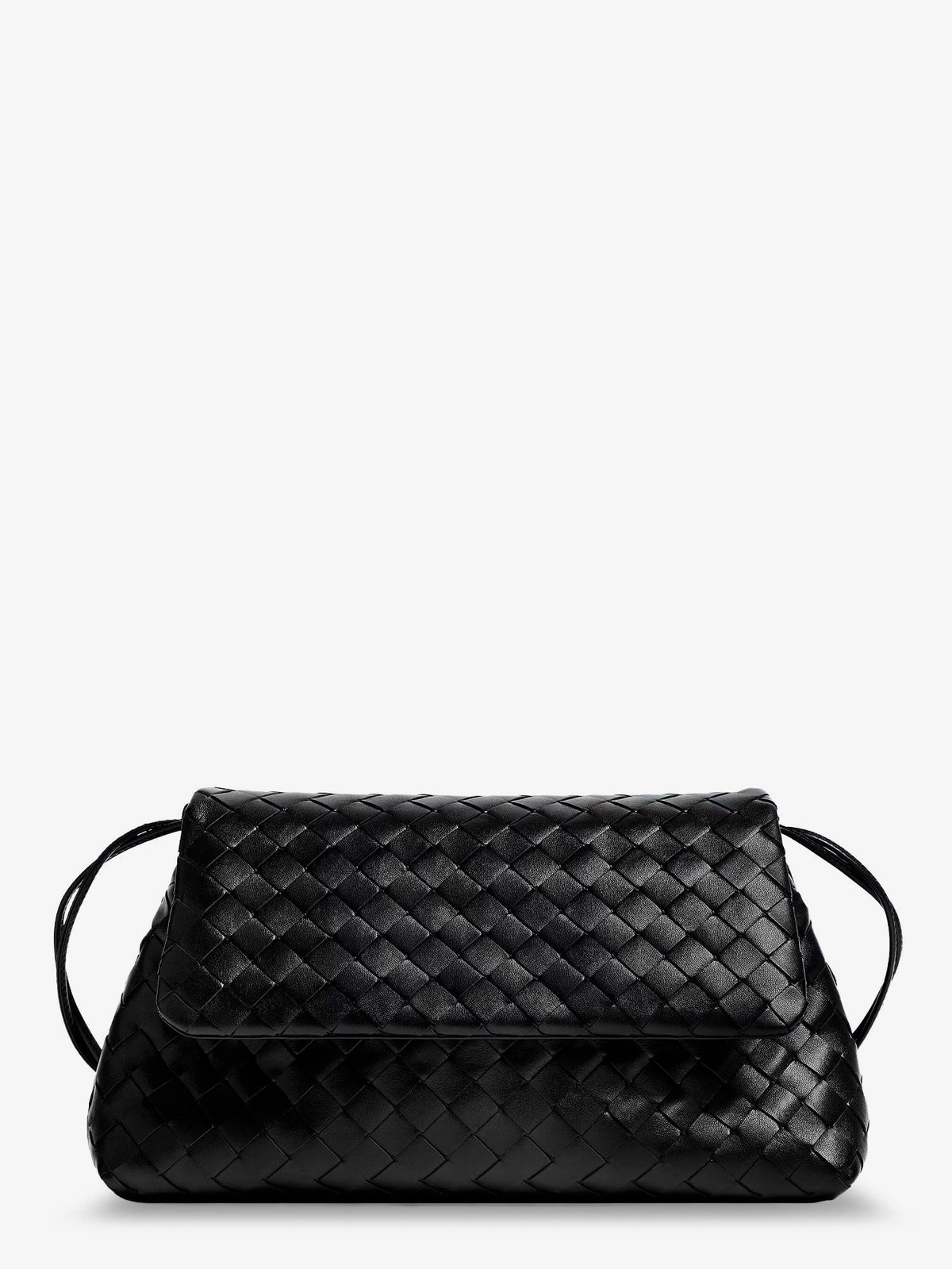 Bottega Veneta Leather shoulder bag with Intrecciato pattern - Black-Gold