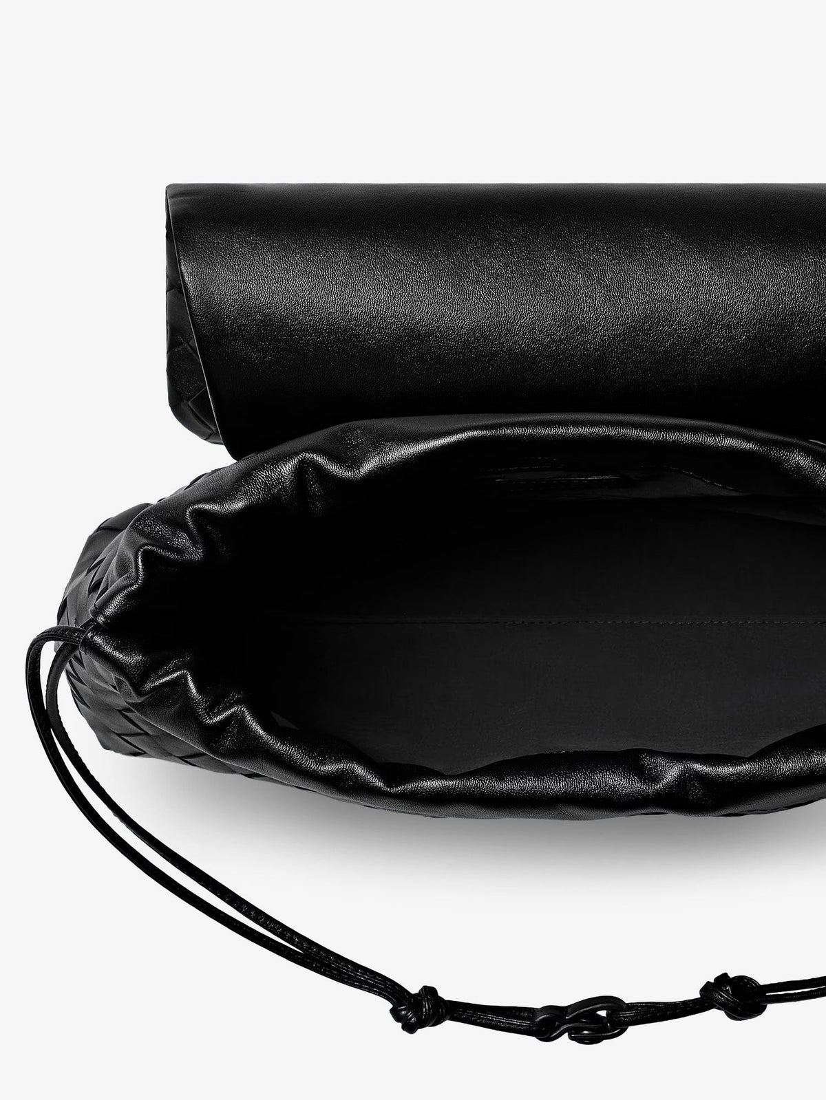Bottega Veneta Leather shoulder bag with Intrecciato pattern - Black-Gold