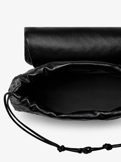 Bottega Veneta Leather shoulder bag with Intrecciato pattern - Black-Gold