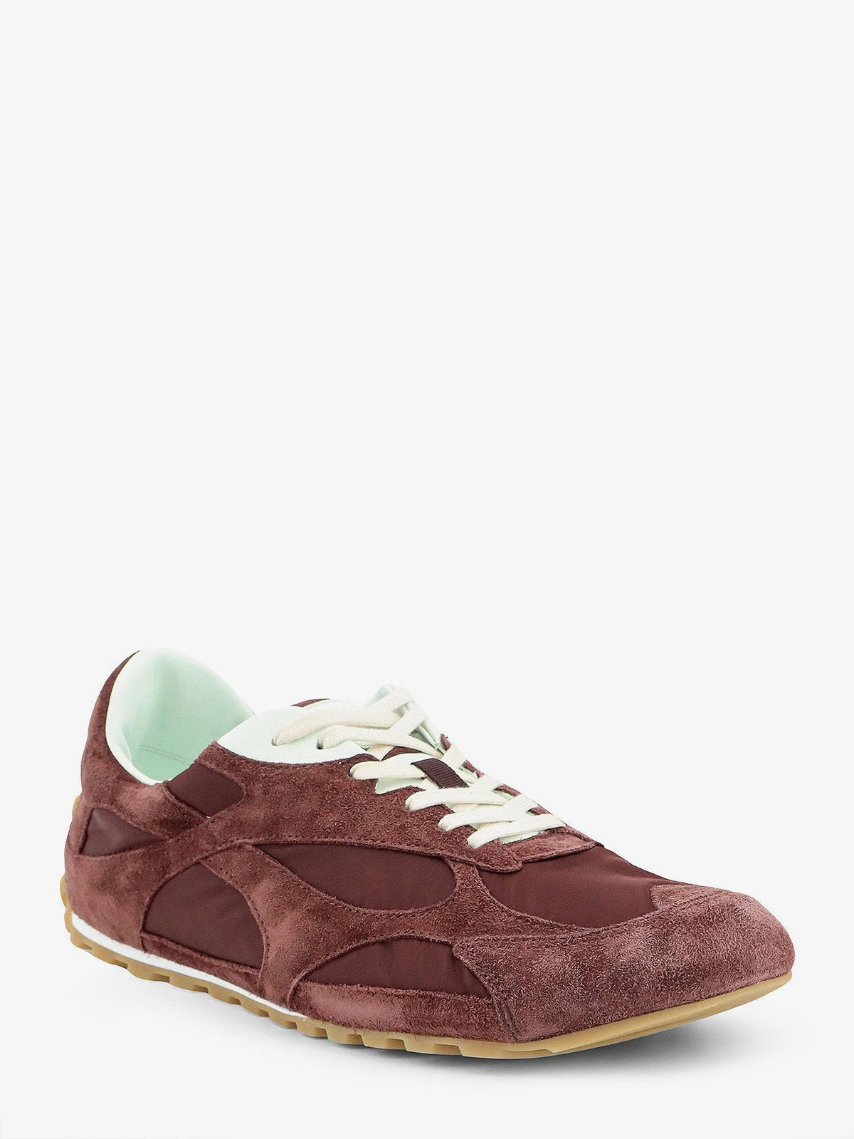 Bottega Veneta Orbit Flash suede and nylon sneakers - Deep Mahogan/Glacier