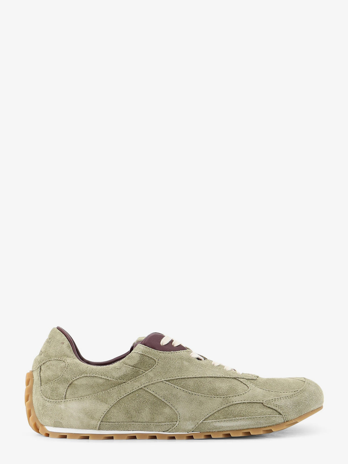 Bottega Veneta Orbit Flash Suede Sneakers - Travert/Deep Mahoga