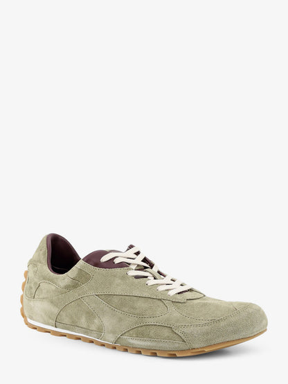 Bottega Veneta Orbit Flash Suede Sneakers - Travert/Deep Mahoga