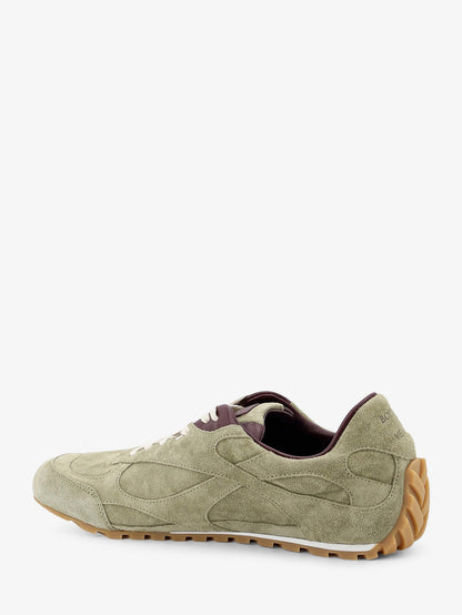 Bottega Veneta Orbit Flash Suede Sneakers - Travert/Deep Mahoga