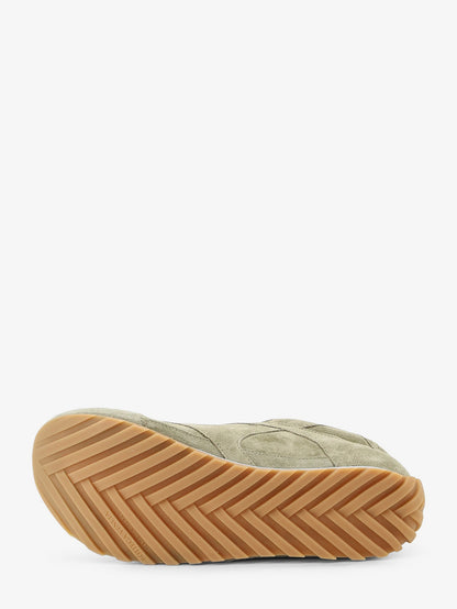 Bottega Veneta Orbit Flash Suede Sneakers - Travert/Deep Mahoga