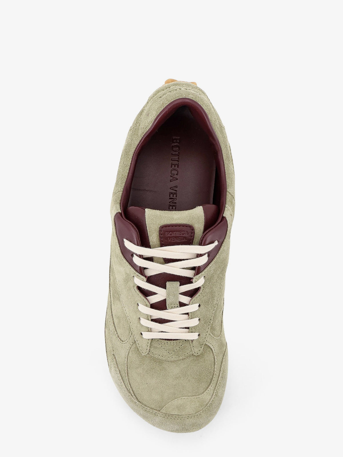 Bottega Veneta Orbit Flash Suede Sneakers - Travert/Deep Mahoga