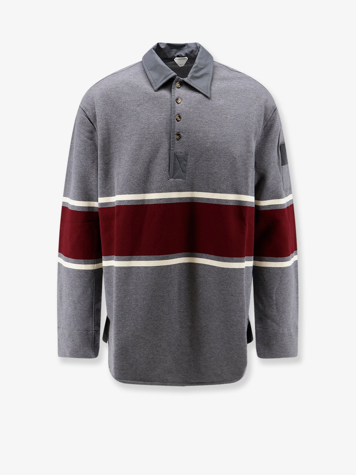 Bottega Veneta Light Cotton Polo Shirt - Grey/Beige/Barolo