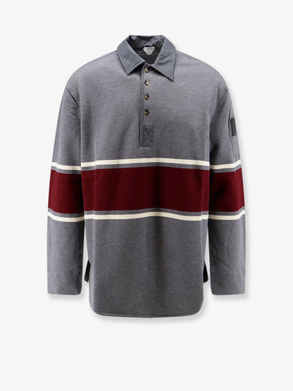 Bottega Veneta Light Cotton Polo Shirt - Grey/Beige/Barolo