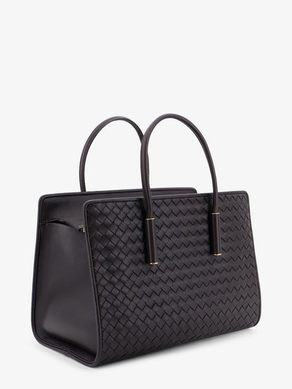 Bottega Veneta Barbara leather handbag with Intrecciato motif - Espresso-Brass V