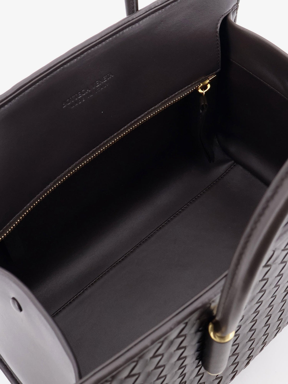 Bottega Veneta Barbara leather handbag with Intrecciato motif - Espresso-Brass V