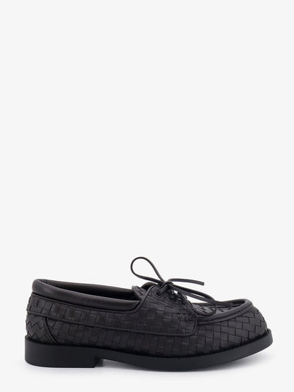 Bottega Veneta Pier Intrecciato leather boat shoes - Espresso