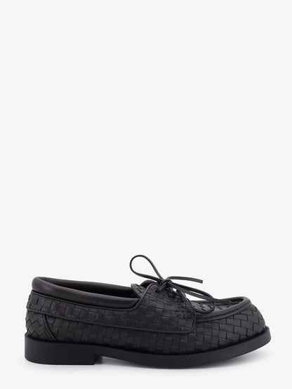 BOTTEGA VENETA - Pier Intrecciato leather boat shoes
