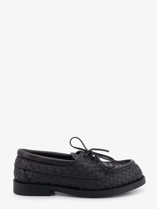 Bottega Veneta Pier Intrecciato Leather Boat Shoes