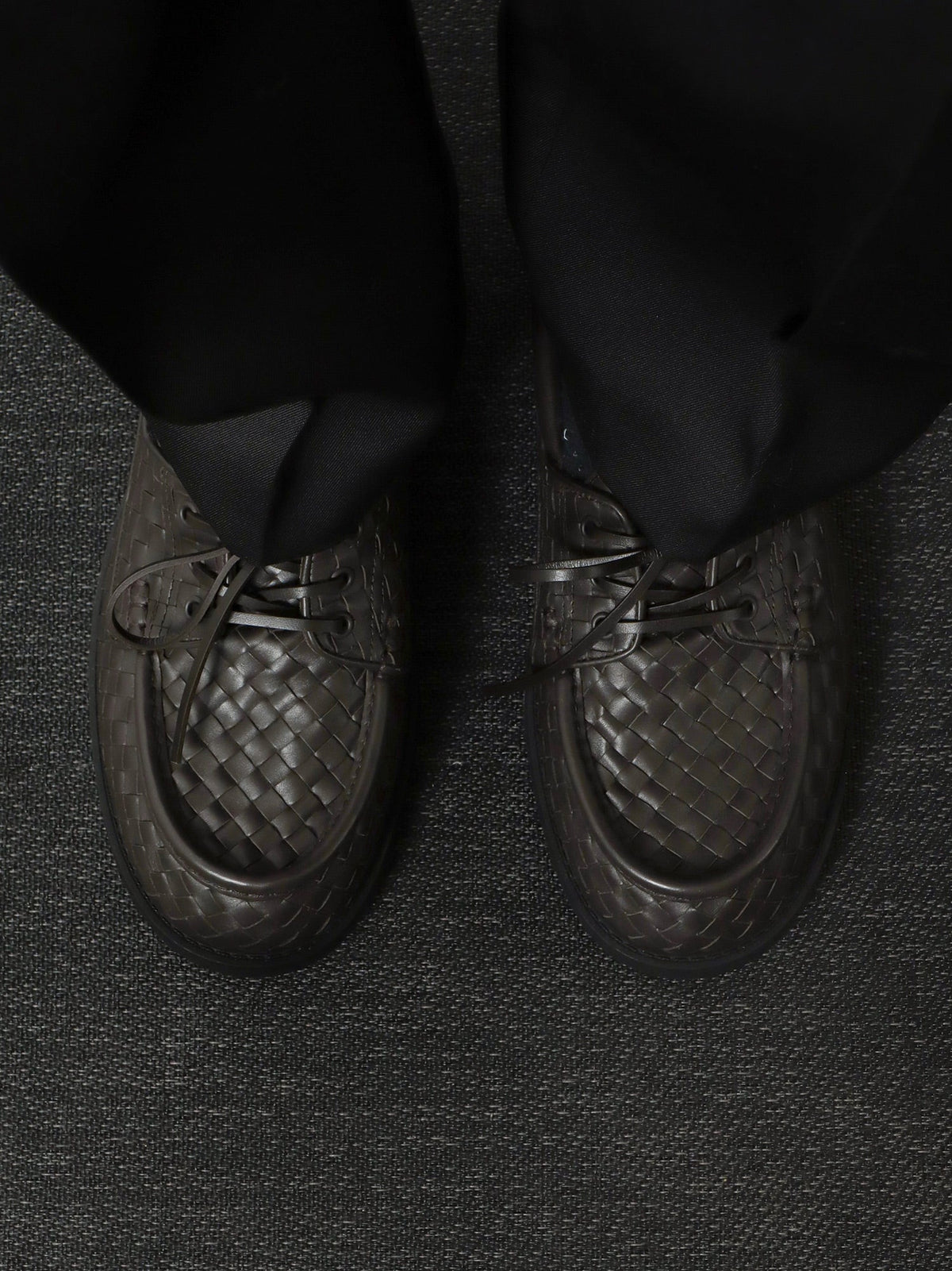 Bottega Veneta Pier Intrecciato leather boat shoes - Espresso