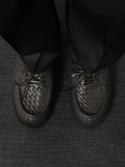Bottega Veneta Pier Intrecciato leather boat shoes - Espresso