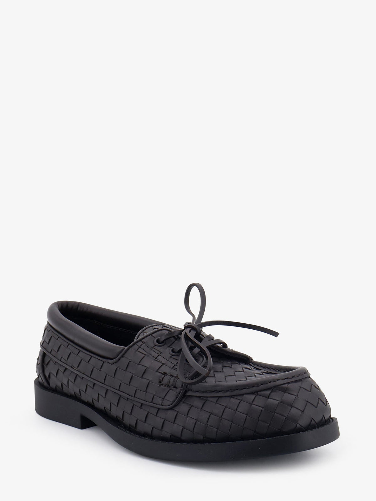 Bottega Veneta Pier Intrecciato leather boat shoes - Espresso
