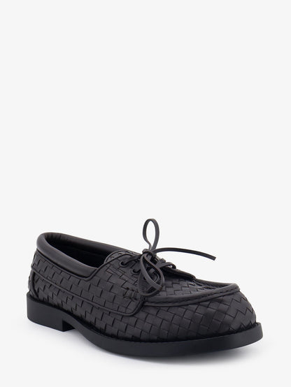 Bottega Veneta Pier Intrecciato leather boat shoes - Espresso