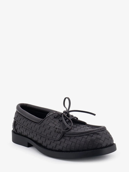 BOTTEGA VENETA - Pier Intrecciato leather boat shoes