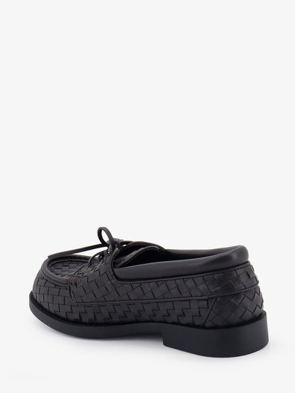 Bottega Veneta Pier Intrecciato leather boat shoes - Espresso