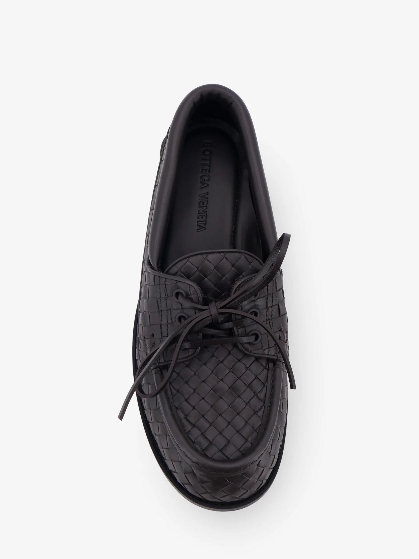 BOTTEGA VENETA - Pier Intrecciato leather boat shoes