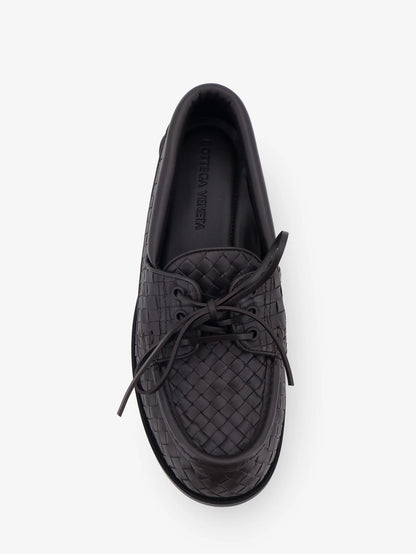 BOTTEGA VENETA - Pier Intrecciato leather boat shoes