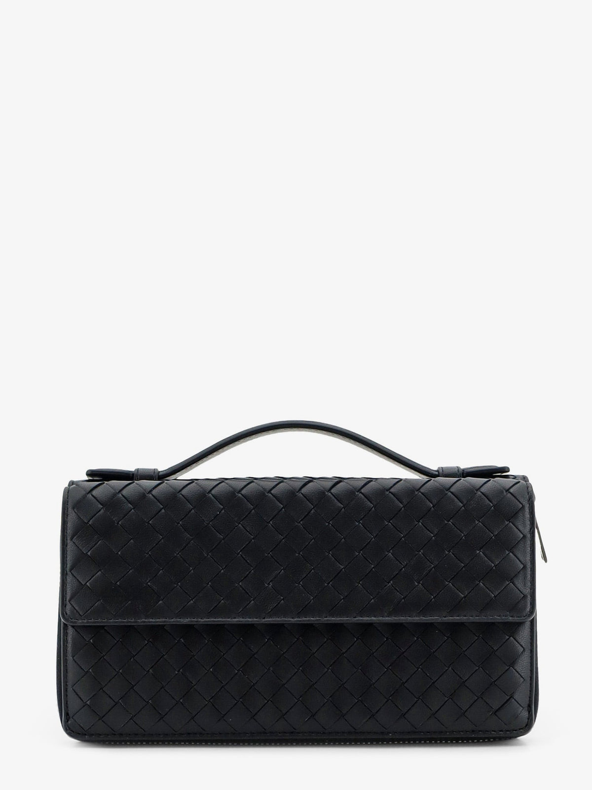Bottega Veneta Leather wallet with Intrecciato pattern - Black-Silver