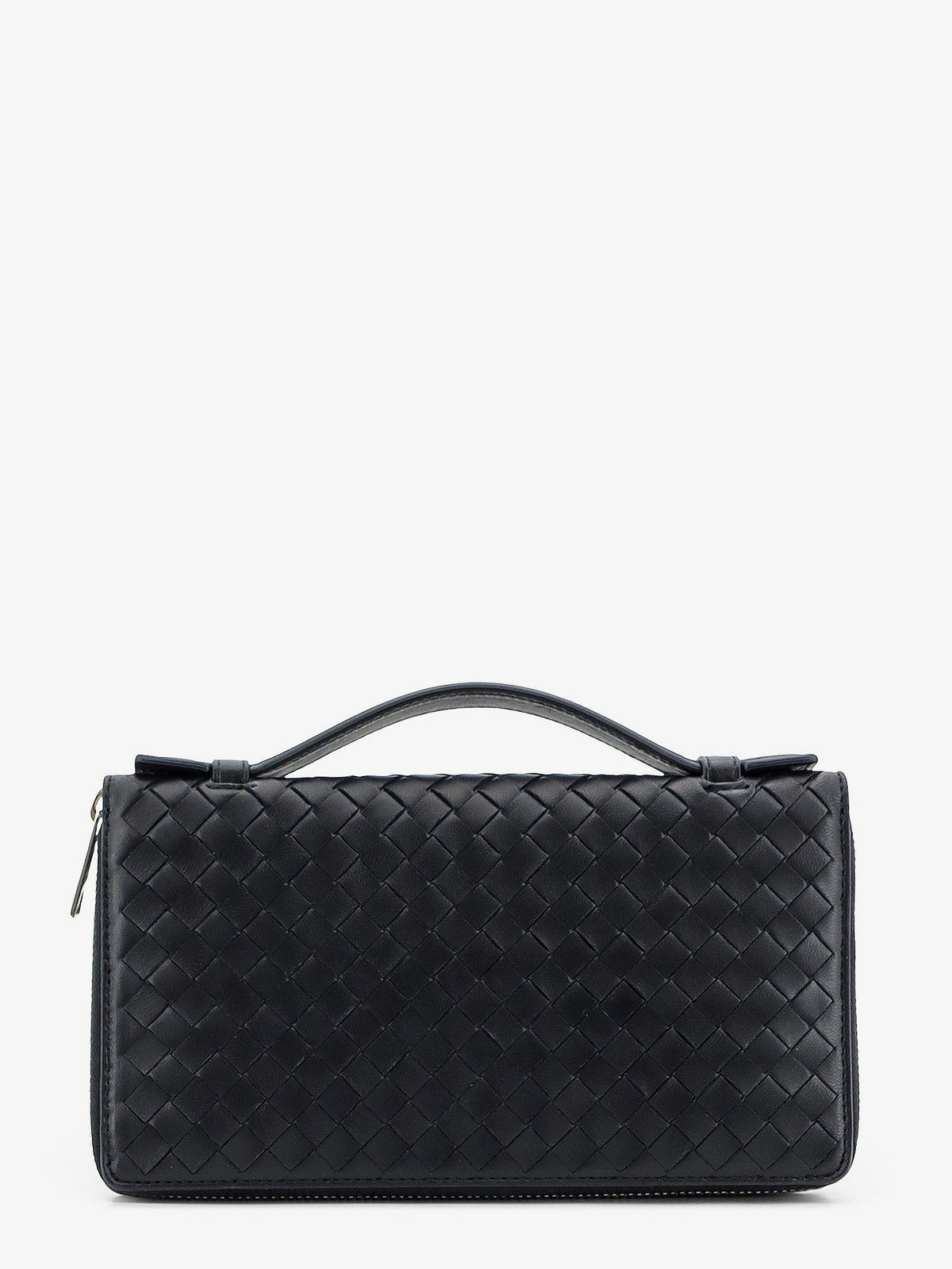 Bottega Veneta Leather wallet with Intrecciato pattern - Black-Silver