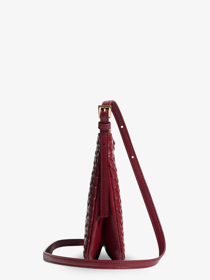 Bottega Veneta Piccolo Intrecciato Clutch with shoulder strap - Lava Red-Brass V