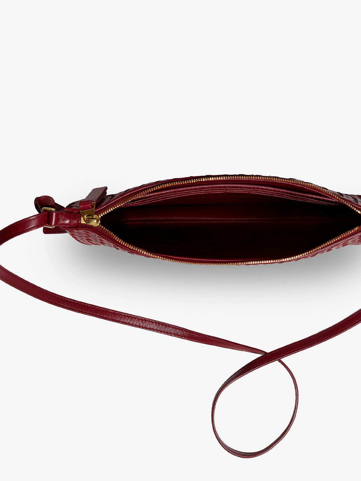 Bottega Veneta Piccolo Intrecciato Clutch with shoulder strap - Lava Red-Brass V