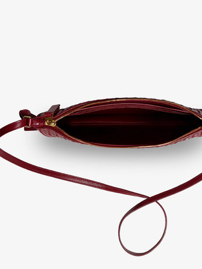 Bottega Veneta Piccolo Intrecciato Clutch with shoulder strap - Lava Red-Brass V