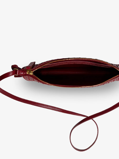 Bottega Veneta Piccolo Intrecciato Clutch with shoulder strap - Lava Red-Brass V