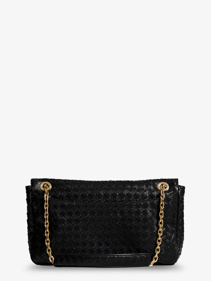 Bottega Veneta Madison leather shoulder bag with knot detail - Black-M Brass